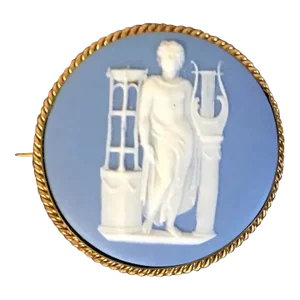 Antique 18th Century Wedgwood Medallion Plaque of Apollo Mounted as a Brooch or Pin