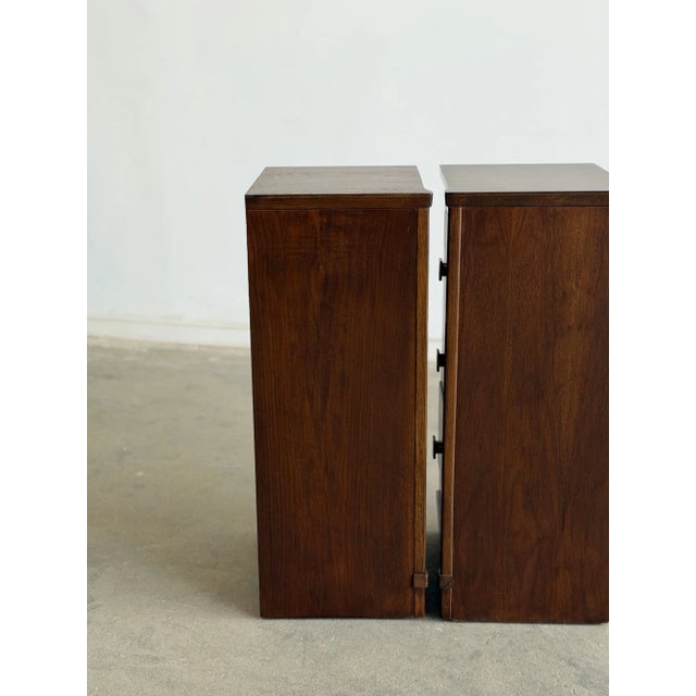 1960s Pair of Art Deco 3-Tier Drawer Nightstands, A Pair For Sale - Image 10 of 18