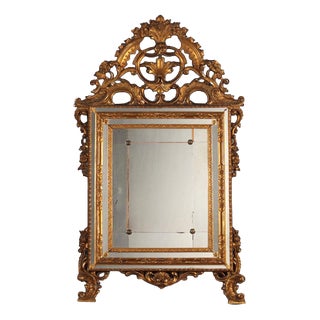 Carved and Gilded Baroque Style Mirror For Sale