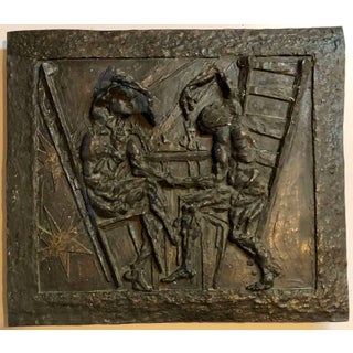 Large Bronze Bas Relief Danse Macabre Expressionist Sculpture Totentantz For Sale