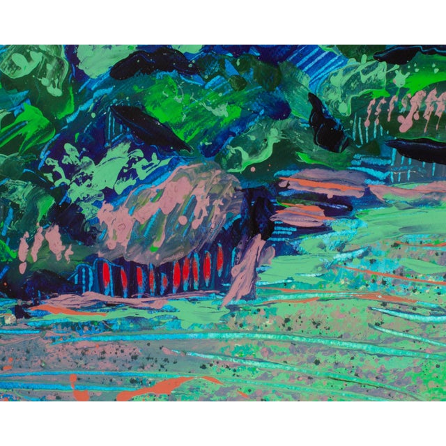 Paper 1980s Abstract Acrylic Landscape by Harry Hilson For Sale - Image 7 of 7