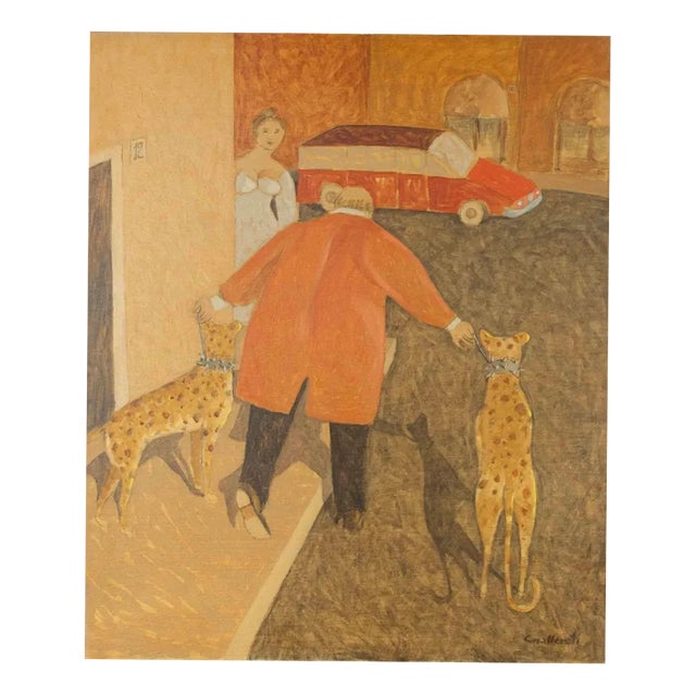 Alberto Gallerati, The 12.10 Walk, Oil on Canvas, 1970s For Sale