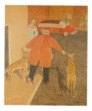 Alberto Gallerati, The 12.10 Walk, Oil on Canvas, 1970s