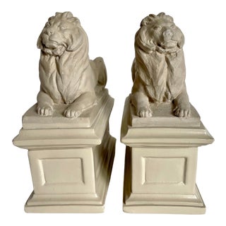 1965 Pair of Lion Alva Museum Replica Bookends For Sale