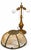 Art Nouveau Vintage Amber Slag Glass Table Lamp With Ornate Metal Base For Sale - Image 3 of 7