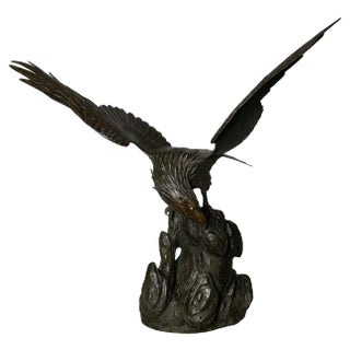Antique Japanese Bronze Eagle from the Meiji Period, 19th Century For Sale