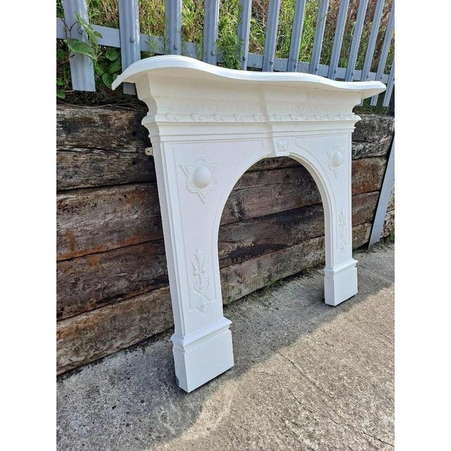 Victorian Arched Cast Iron Fireplace Surround For Sale - Image 3 of 17