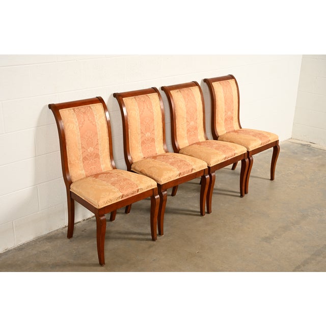 Baker Furniture Company Baker Furniture Style Regency Carved Mahogany Dining Chairs, Set of Four For Sale - Image 4 of 13
