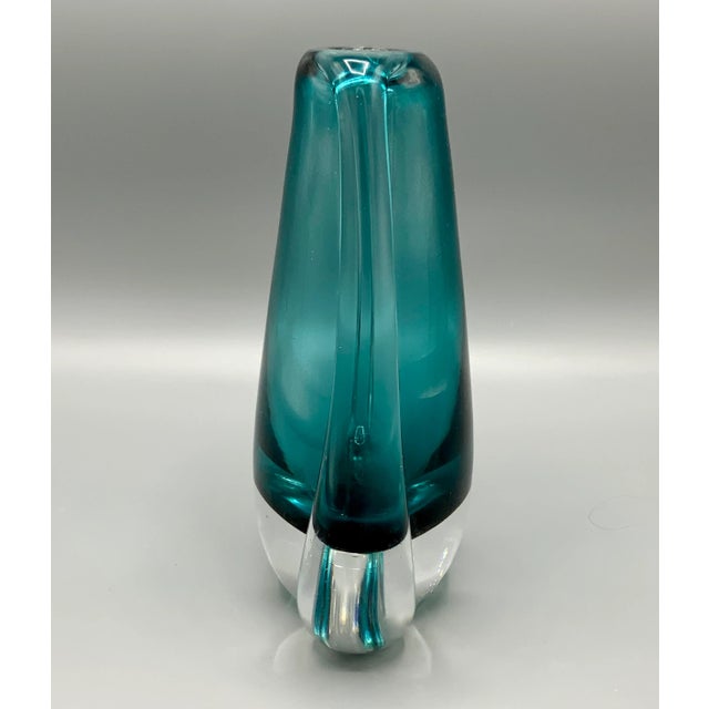 Mid-Century Modern Blue Art Glass Vase For Sale - Image 4 of 13