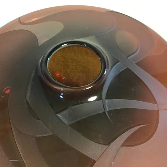 1950s 1950s Vintage Art Glass Bulbous Vase For Sale - Image 5 of 11