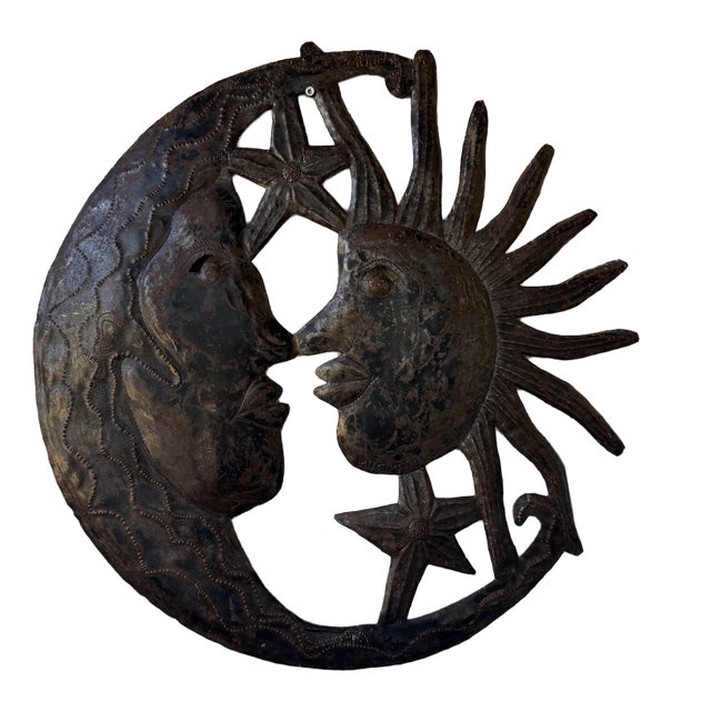 Vintage Brutalist Metal Wall Sculpture, 1950s For Sale