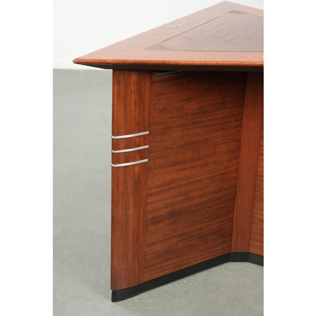 Wood Vintage Art Deco Coffee Table in Triangular Shape from Schuitema For Sale - Image 7 of 10