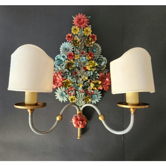 Large Vintage Gild Wall Lamp from CIANI Firenze, Italy, 1960s, Set of 3 For Sale - Image 12 of 18