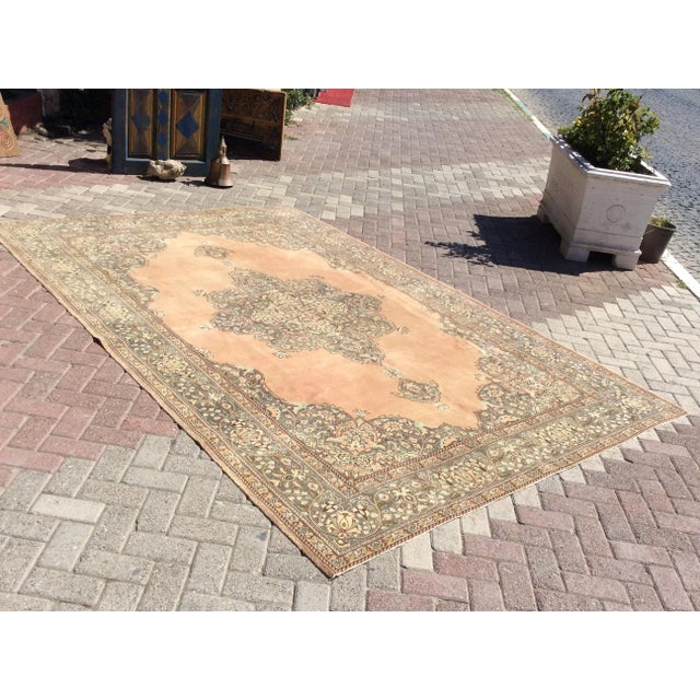 Mid-Century Modern Vintage Handmade Oushak Rug - 82 " X 123" For Sale - Image 3 of 10