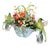 Centerpiece Cheerful Faux Array in Vintage Hand Painted Italian Ceramic Scalloped Bowl For Sale
