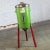 Rustic Early to Mid-20th Century Antique Rustic Gravity Cream Separator Green Metal Can on Red Legs For Sale - Image 3 of 12