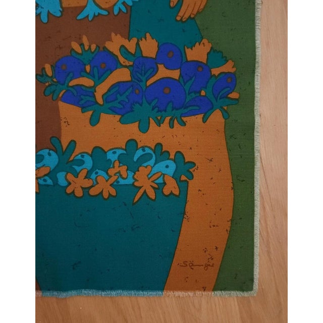 Mid-Century Modern Mid-Century German Pop Art Screen-Printed Wall Hanging by Traute Sänger, 1970s For Sale - Image 3 of 4