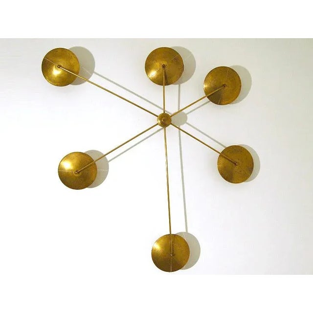 Metal 1960s Mid-Century Gold Brass Wall Lamp For Sale - Image 7 of 8