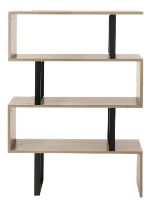 Retro Mid Wood Etagere in Oak & Black