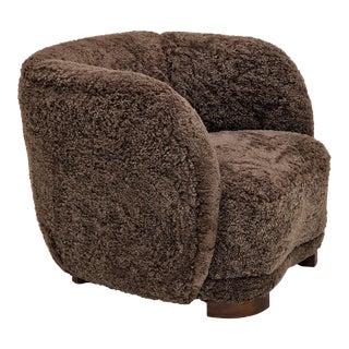 1950s, Danish Design, Relax Chair, Genuine New Zealand Sheepskin, Reupholstered. For Sale