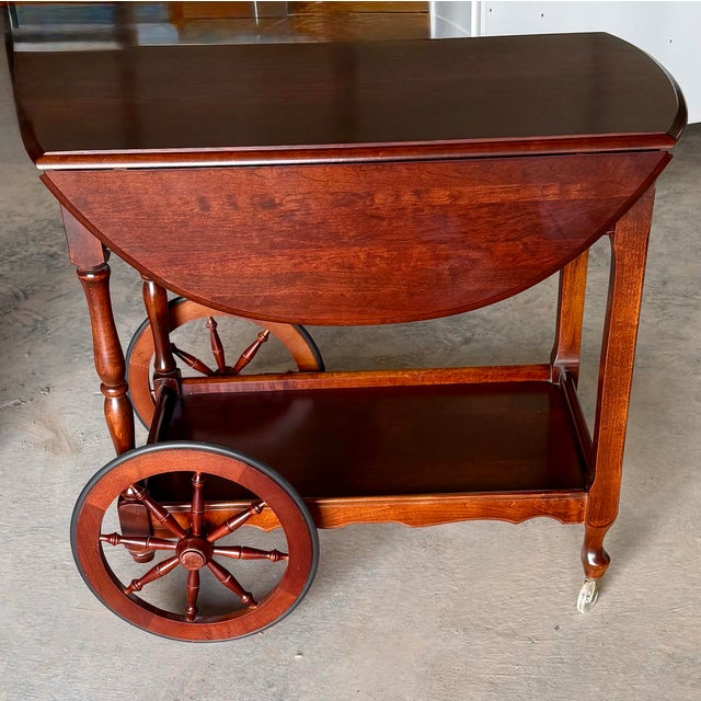 Late 20th Century Tea Trolley With Drop Leaf Sides For Sale - Image 6 of 12