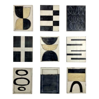 Encaustic Collage Installation by Gina Cochran - 9 Panels - "Stop and Listen" For Sale