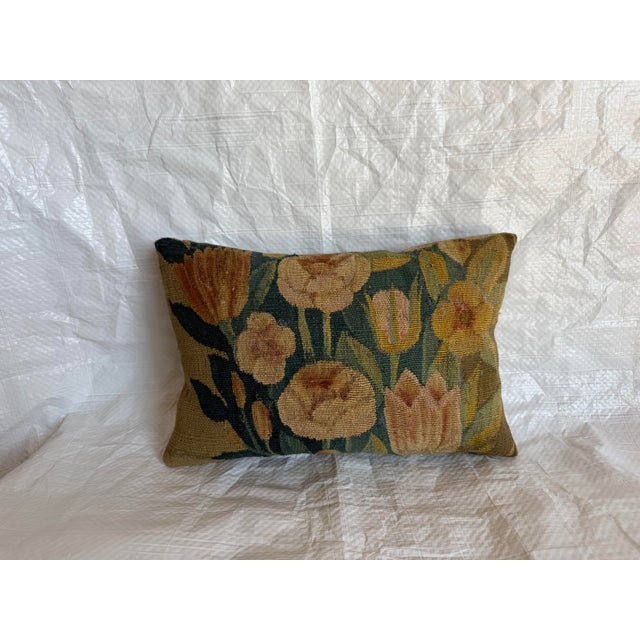 This exceptional 17th-century Brussels tapestry pillow is fashioned from an antique Flemish woven textile, featuring a...