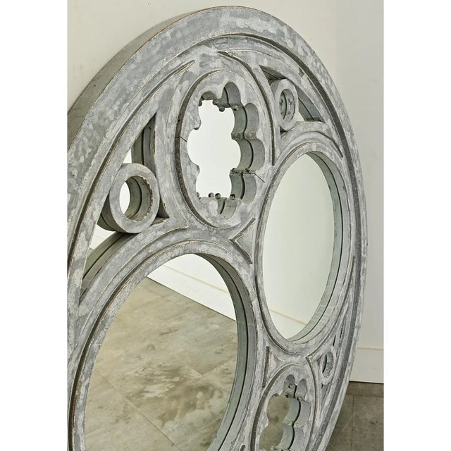 French Vintage Architectural Round Window Mirror For Sale In Baton Rouge - Image 6 of 8