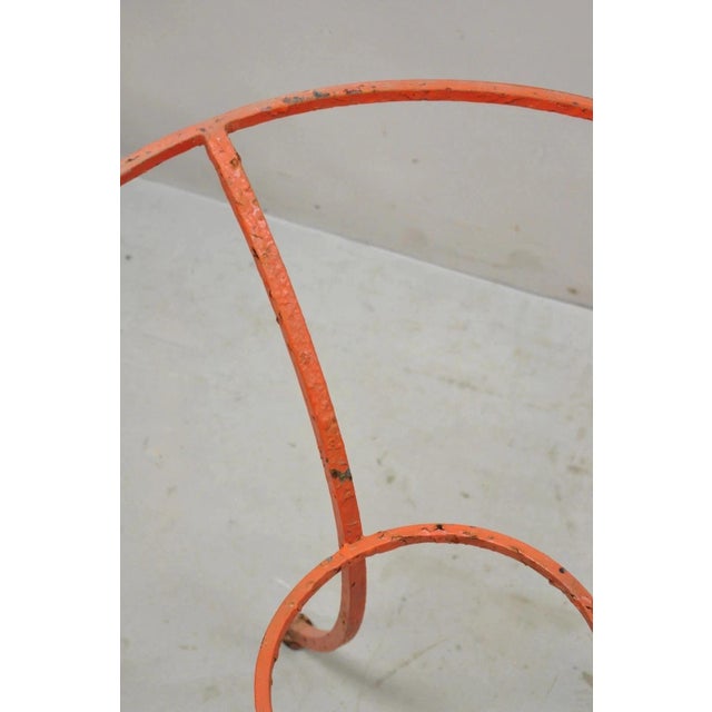 Late 20th Century Italian Dragonfly Mosaic Tile Round Stone Top Iron Patio Side Tables - Pair For Sale - Image 11 of 12