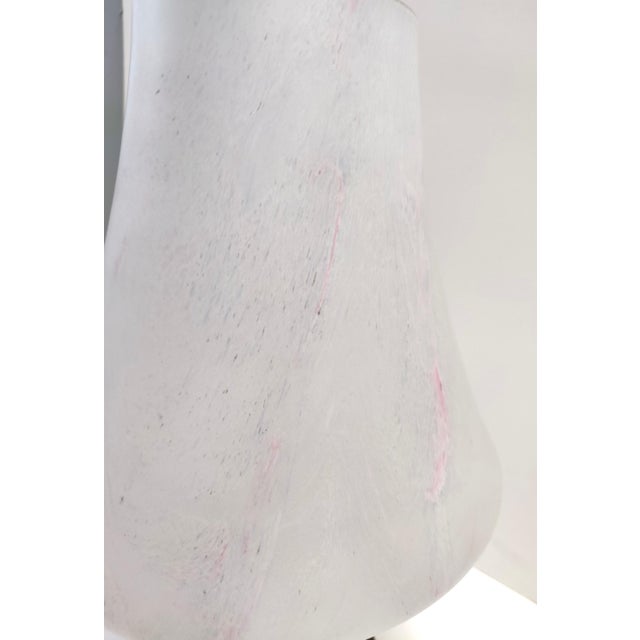 Vintage Italian White Murano Glass Table Lamp with Pink Marble Effect, 1970s For Sale - Image 12 of 16