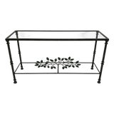 1960s Giacometti Style Console Table With a Verdigris Patina Finish For Sale