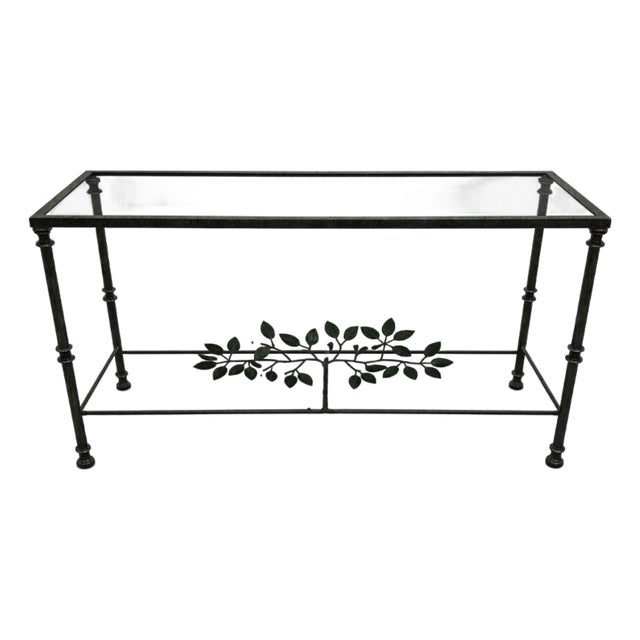 1960s Giacometti Style Console Table With a Verdigris Patina Finish For Sale