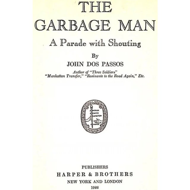 Traditional "The Garbage Man" 1926 Passos, John Dos For Sale - Image 3 of 6