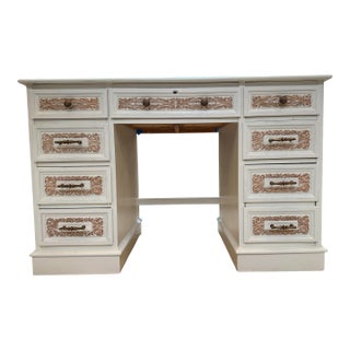 Late 20th Century Shabby Chic Hand Gilded Desk For Sale