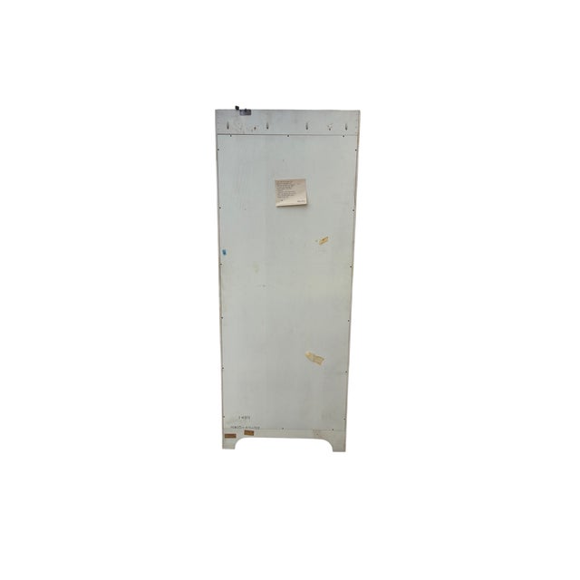 Henredon Vintage Henredon Faux Goatskin Pan Asian Campaign Curio Cabinet Hutch Display For Sale - Image 4 of 17