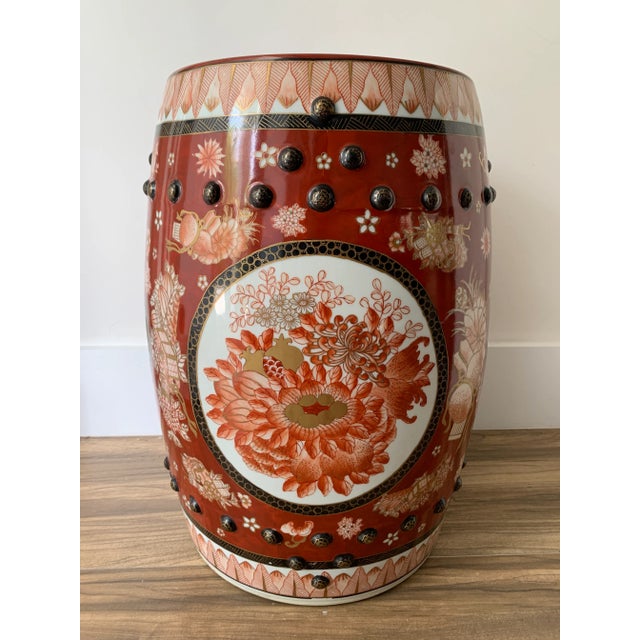 Mid 20th Century Mid 20th Century Chinese Crimson & Black Porcelain Garden Seat For Sale - Image 5 of 13