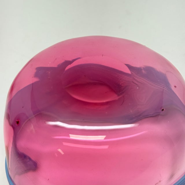 Early 20th Century Set of 2, Venetian-Style Art Glass Finger Bowl and Matching Underplate For Sale - Image 9 of 11