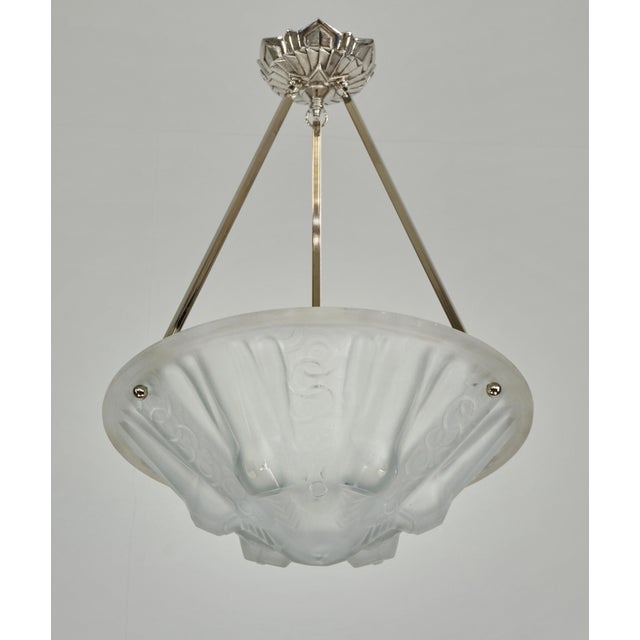 Muller Frères French Art Deco Pendant Light by Muller Freres 1920s France For Sale - Image 4 of 9