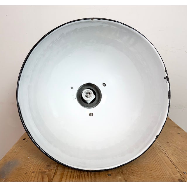 Industrial Black Enamel Factory Lamp from Elektrosvit, 1960s For Sale - Image 18 of 18