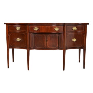 Baker Furniture Federal Inlaid Mahogany Sideboard Credenza For Sale