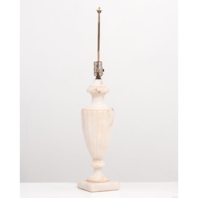 Mid 20th Century Alabaster Urn Shaped Table Lamp Hand Carved Neoclassical Italy For Sale - Image 5 of 11