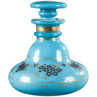 Charles X Blue Opaline Perfume Bottle For Sale