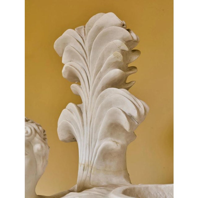 White Classicist Marble Vase with Figural Decoration For Sale - Image 8 of 12