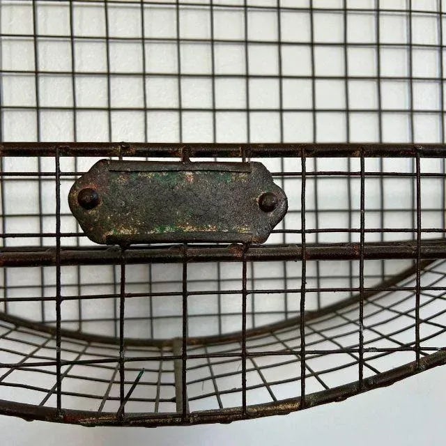 Vintage Large, Oval Wall-Mounted Wire Shelf For Sale - Image 6 of 11