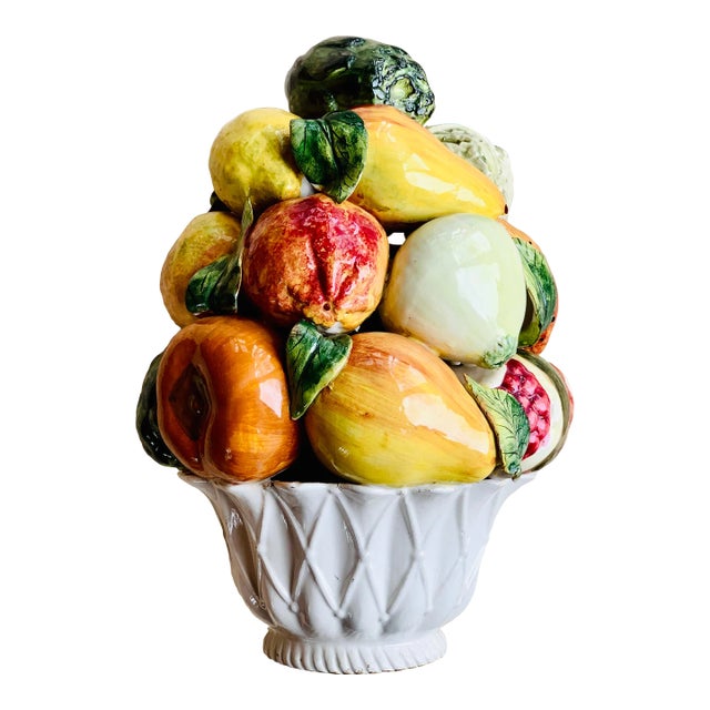 Vintage ＊ gem fruits ＆ vegetable Mid-Century Vintage Italian Ceramic Glazed Fruit Topiary