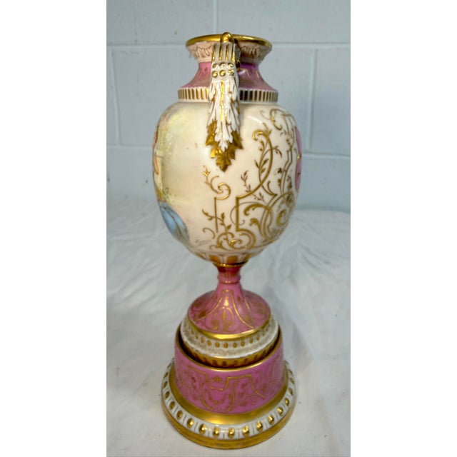 Rare Antique 19th Century Royal Vienna German Hand Painted Porcelain Urn Vase For Sale - Image 9 of 18