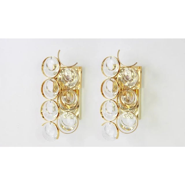 1960s Golden Gilded Brass and Crystal Sconce from Palwa, Germany, 1960s For Sale - Image 5 of 8