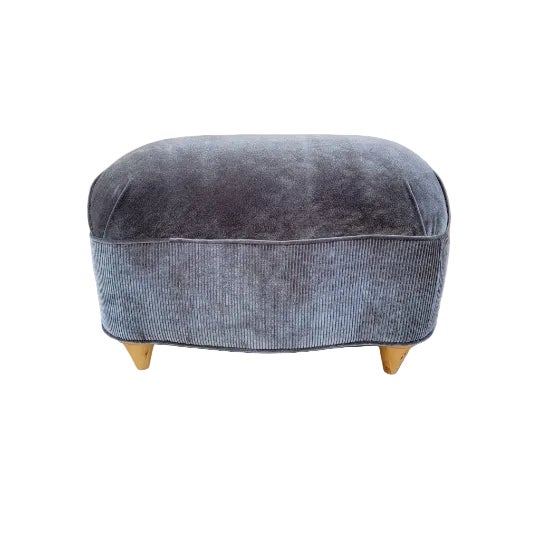 MCM Asymmetrical Lounge Chairs and Ottoman Newly Reupholstered For Sale - Image 4 of 8