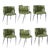 Showroom Sample Set of 6 Green and Black Dining Chairs For Sale