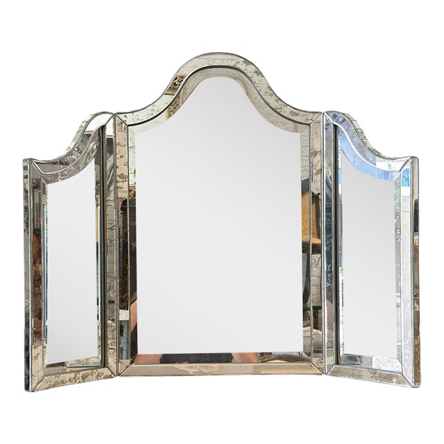 Art Deco Nancy Corzine Harlow Glamour Tri Fold Triptych Mirror For Sale